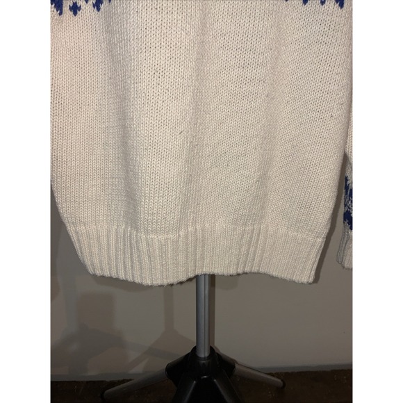 GH Bass Sweater Vintage Large Cotton/ramie Mix Snowflake Design - Picture 13 of 14